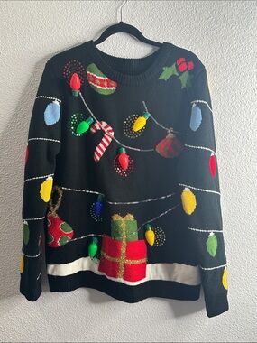 Ugly Blank Christmas sweater with bulbs size xL holiday